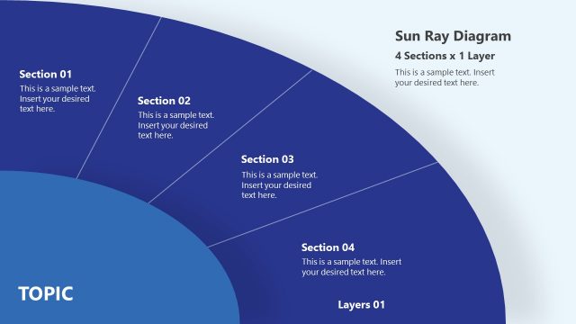 2 Layer Sun Ray Diagram PowerPoint