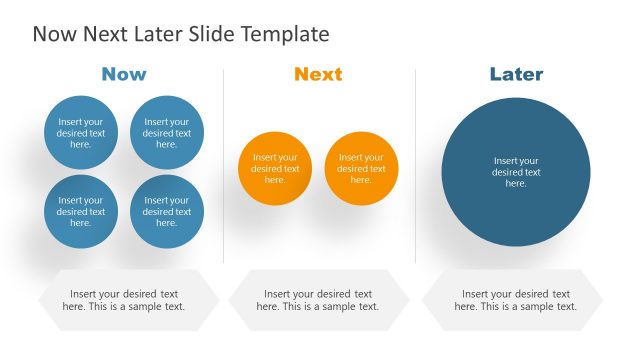 Now Next Later Product Roadmap Circle Segments PowerPoint