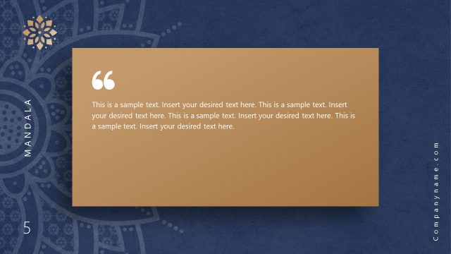 Quotes Slide of Mandala PowerPoint