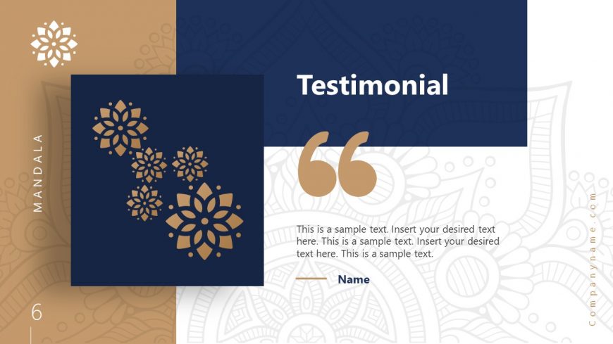Business PowerPoint Mandala Testimonial
