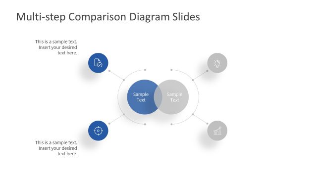 Comparison Blue 2 Steps PowerPoint Diagram
