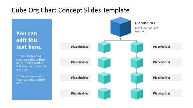 3D Style Cube Org Chart Template Hierarchy
