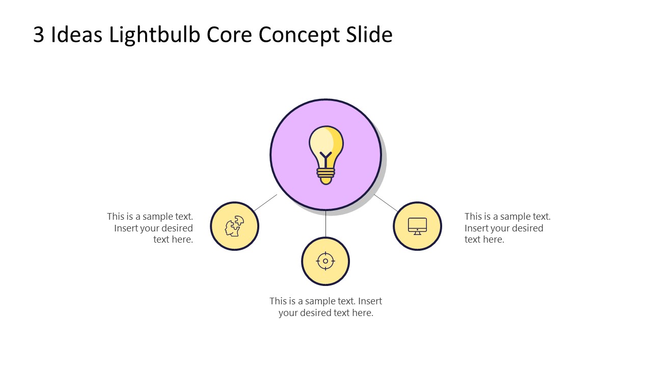 PowerPoint Core 3 Steps Idea Template 
