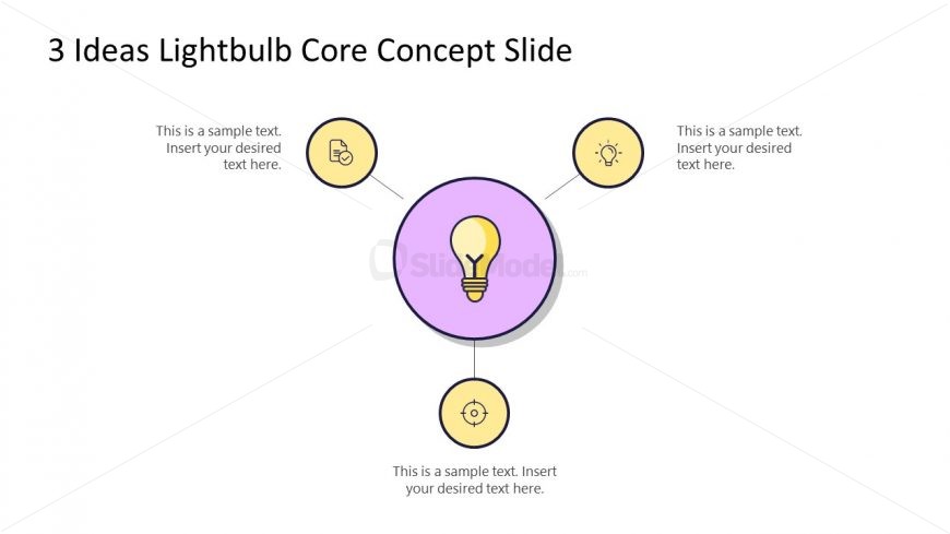PowerPoint 3 Steps Diagram Lightbulb Ideas