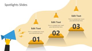 Yellow Megaphone Waves 3 Steps Spotlight Template