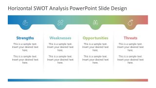 Horizontal SWOT Analysis Template PPT Layout 