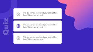 Slide of 3 Options Questions Quiz Maker 