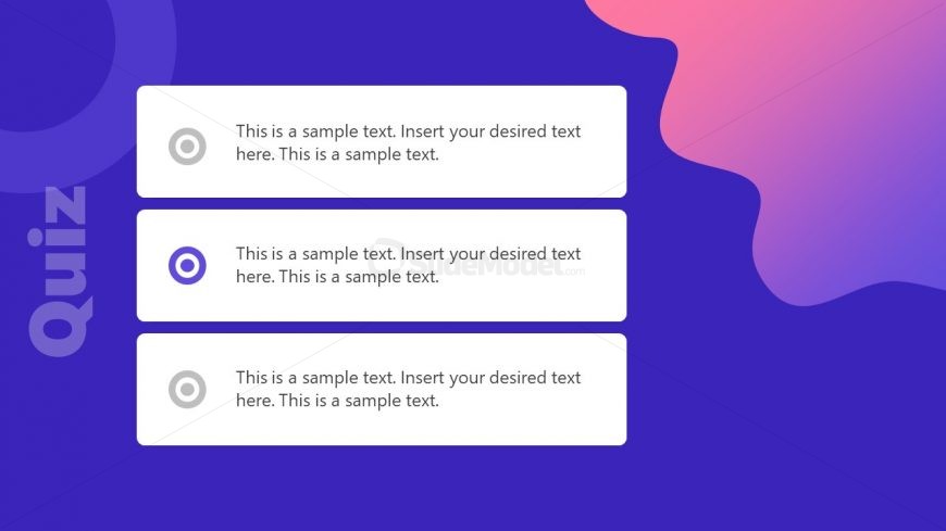 Slide of 3 Options Questions Quiz Maker