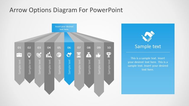 Arrow Bars 6 Step PowerPoint Diagram