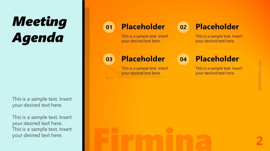 PowerPoint Meeting Agenda Firmina Template