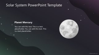 Template of Planet Mercury in Space