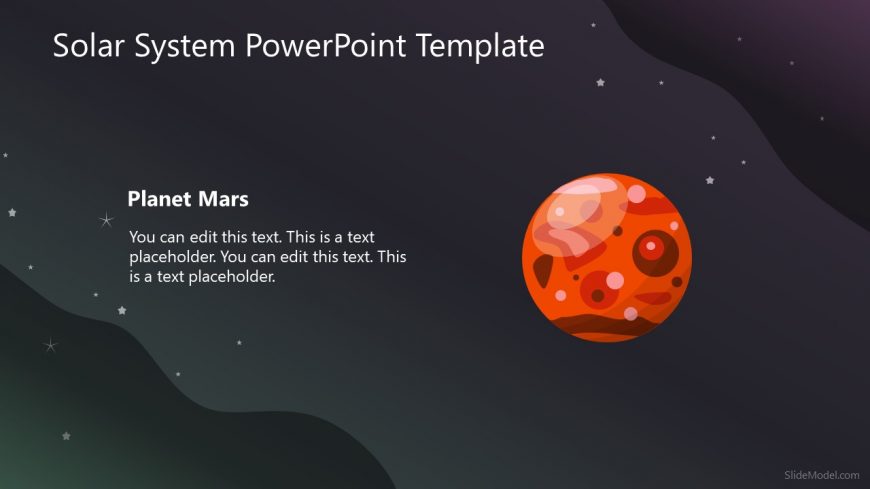 Template of Planet Mars in Space