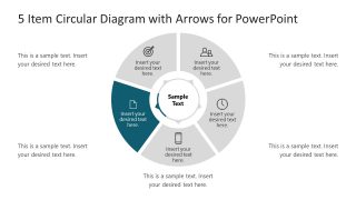 Circular Diagram for PowerPoint in 5 Steps with Documents Section Highlighted