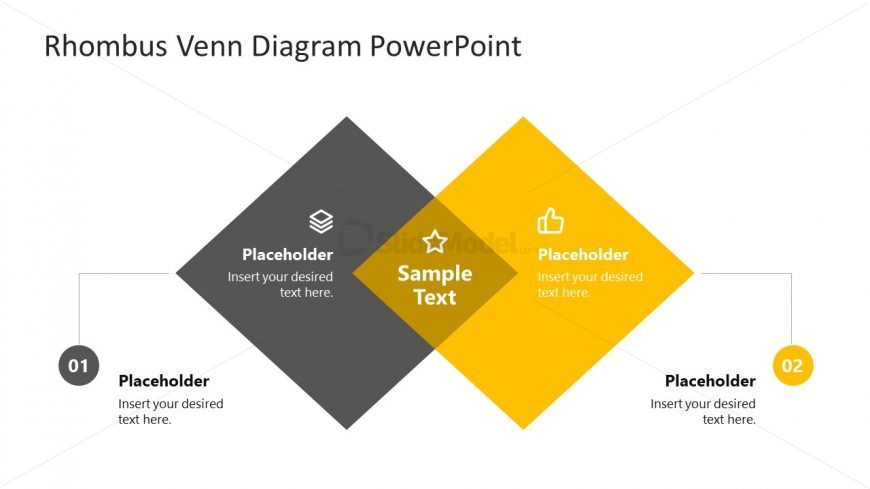 Rhombus Venn Diagram Slide of Labels
