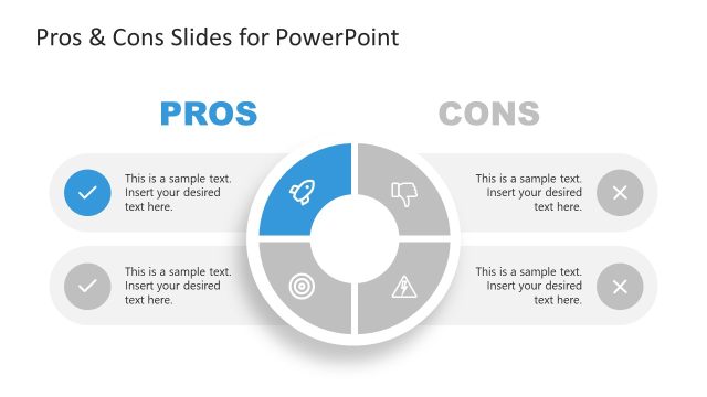 Pros & Cons Presentation Slide with Infographic Icons
