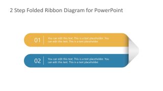 2 Steps Folded Ribbon Template Diagram 