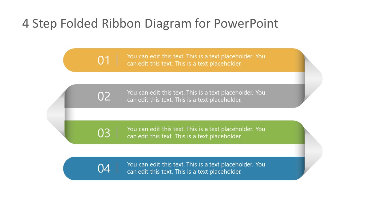 MultiStep Folded Ribbon PowerPoint Template SlideModel