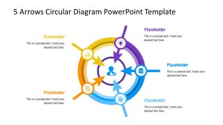 5 Steps Circular Arrows PowerPoint Diagram 