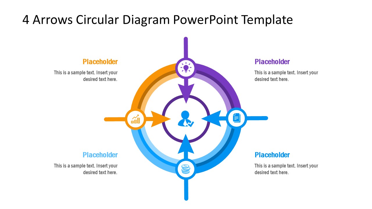 PPT Diagram Template for 4 Steps Arrow