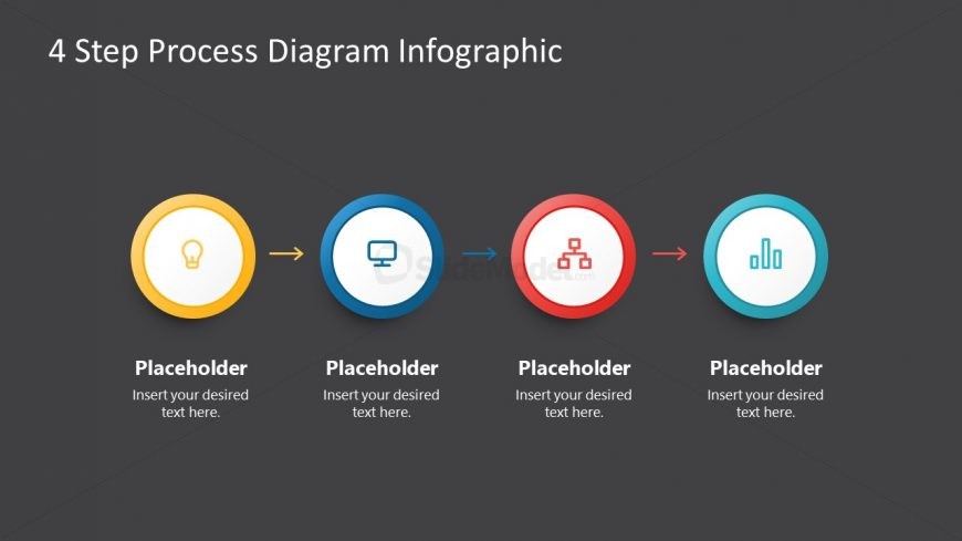 PPT 4 Steps Horizontal Timeline Template