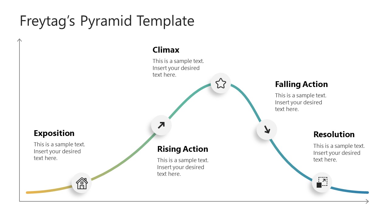 5 Steps Graph PowerPoint Freytag Pyramid 