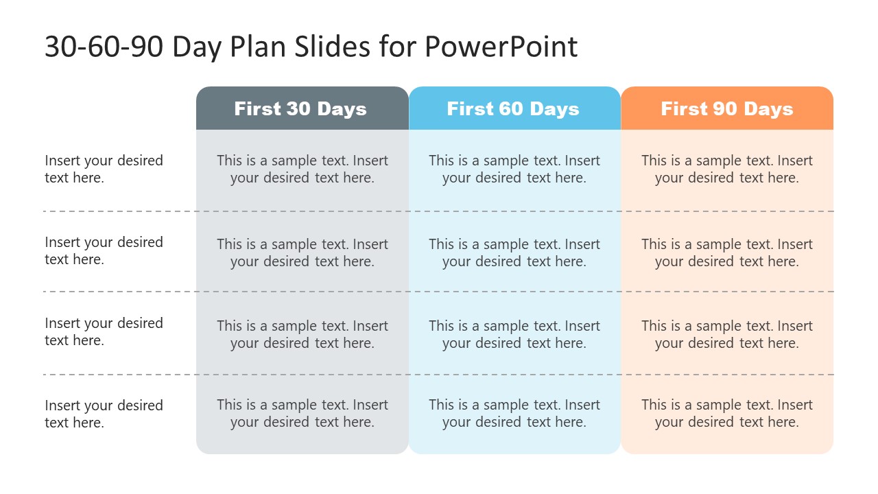 30 60 90 Day Plan Slides For PowerPoint SlideModel