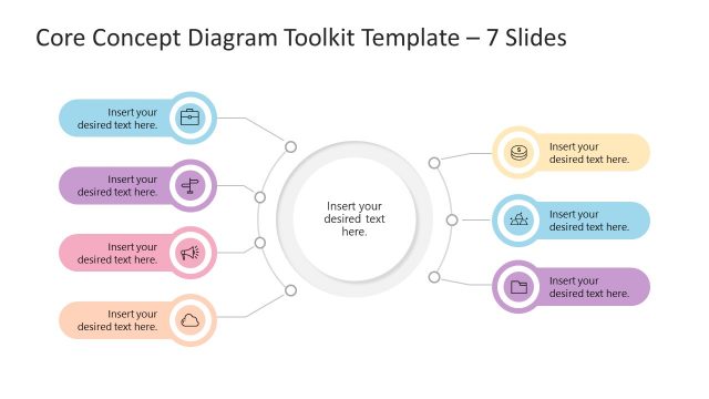 7 Items Core Concept PowerPoint Diagram