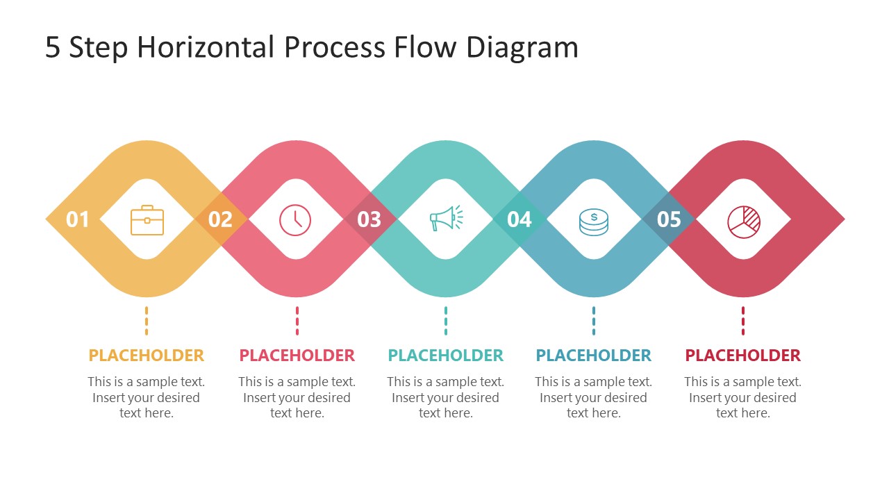 Infographic Diagram Horizontal Process Template 