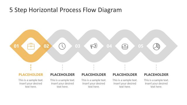 Step 1 Rhombus Horizontal Process Flow Template