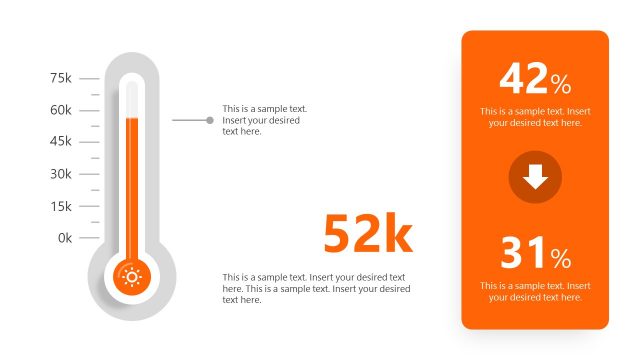 PowerPoint Warm Temperature Thermometer Template