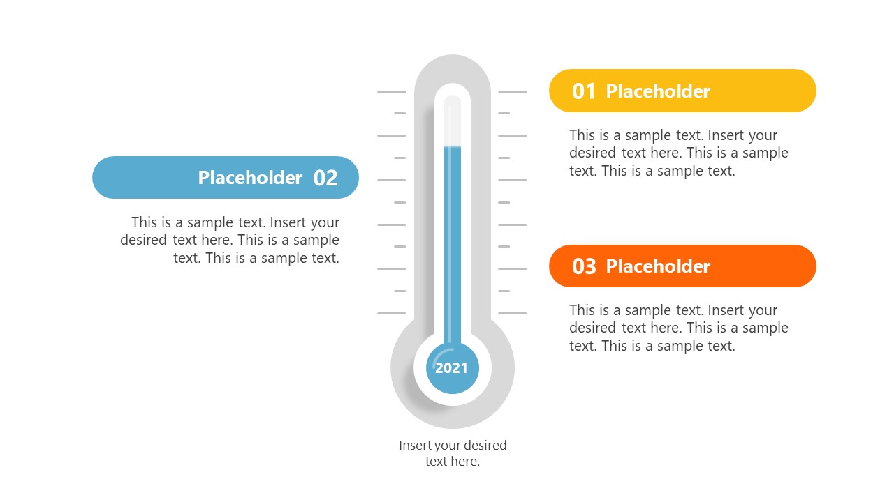 3 Level Thermometer PowerPoint Diagram SlideModel
