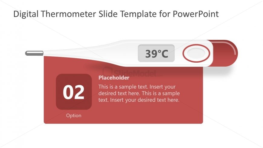 PowerPoint Shape of Blue Digital Thermometer