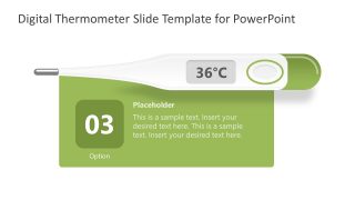 PowerPoint Shape of Blue Digital Thermometer 