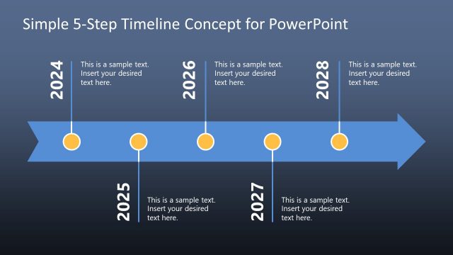 5 Steps PowerPoint Timeline Diagram