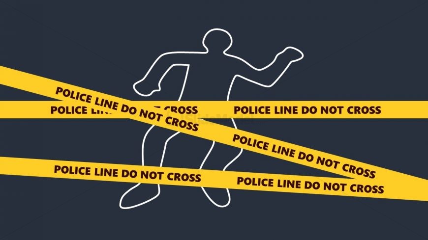 PowerPoint Crime Scene Body Outline and Tape