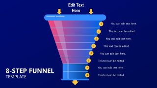 8-Step Funnel Template Design for Presentations with Dark Background