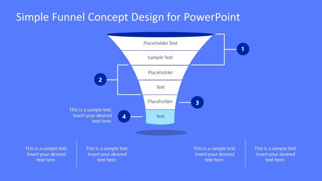 6 Steps Sales Process Funnel Chart Template