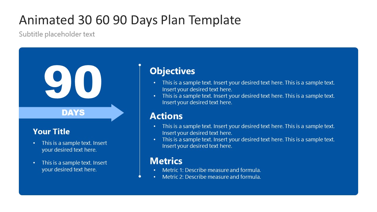 Slide of First 90 Days Project Plan 