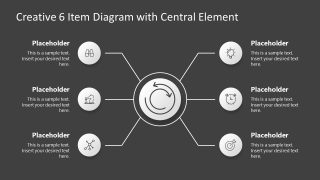 PowerPoint 6 Items Infographic Diagram Template 