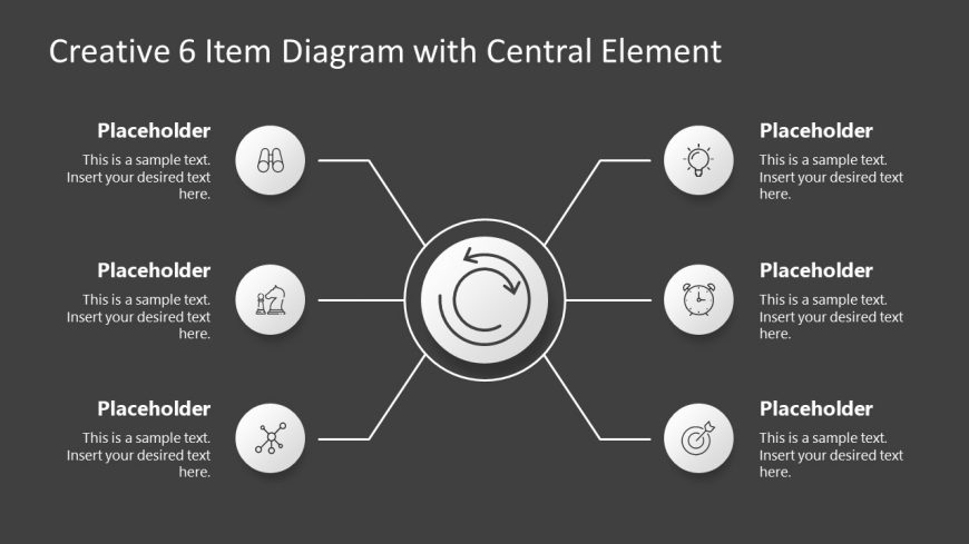 PowerPoint 6 Items Infographic Diagram Template