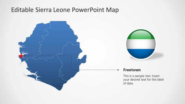 Blue Outline Map Sierra Leone PowerPoint Template