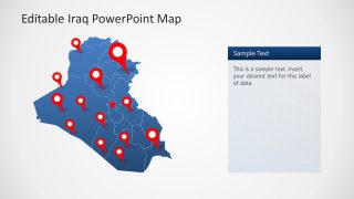 Location Markers on Map of Iraq PPT