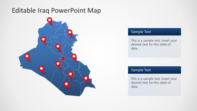 Political Map Template for Iraq in PowerPoint