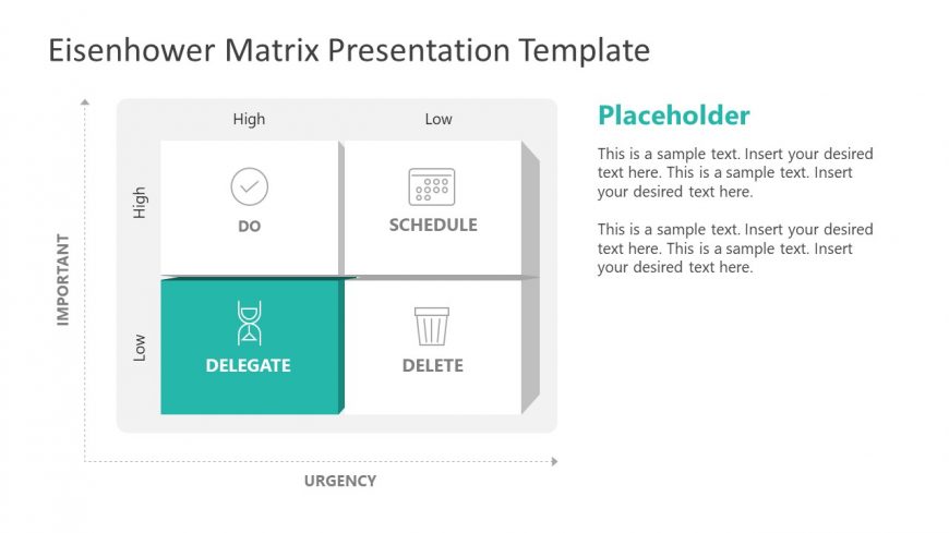 PowerPoint Delegate Eisenhower Matrix Diagram