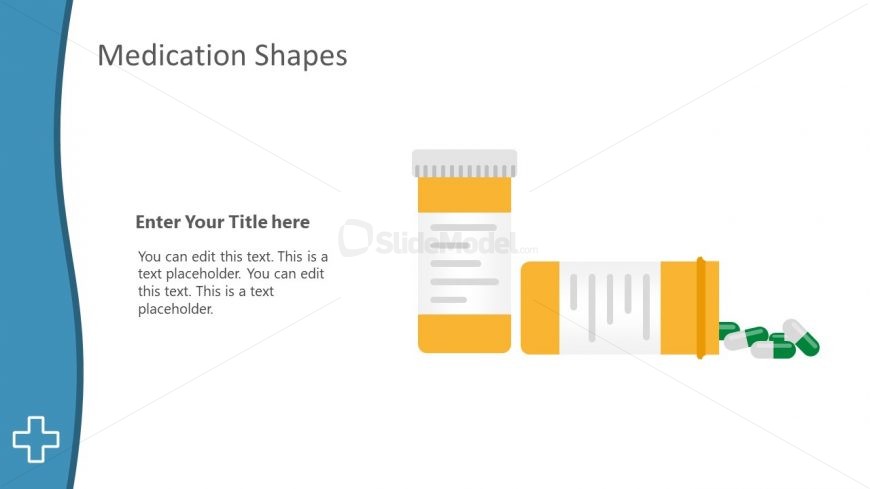 Flat Vector Shapes of Pill Bottle