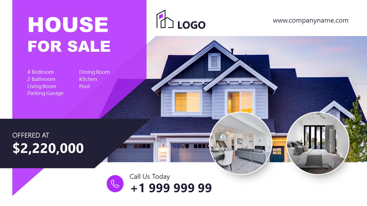 House for Sale PowerPoint Template SlideModel