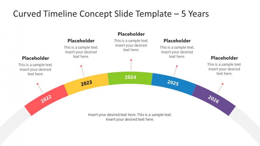 Presentation of 6 Steps Curved Timeline