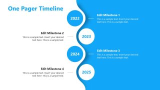 4 Milestones on Vertical Timeline Template 