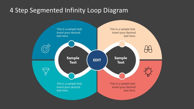 PPT 4 Steps Infinite Loop Flow Diagram