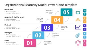 PPT 5 Level Organizational Maturity Clipart Icons 